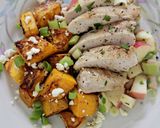 A picture of step 6 of Chicken Breast with White Bean and Apple Salsa and Sautéed Butternut Squash and Feta.