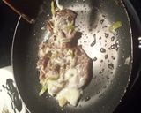 A picture of step 3 of Philly cheese steak sandwiches.
