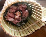 A picture of step 7 of Plum Blossom Sushi Rolls.