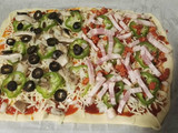 Pizza vegetal y carnivora