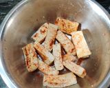 A picture of step 1 of Awadhi paneer.