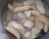 A picture of step 1 of Porridge soup. (With sweet potatoes and unripe plantain).