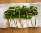 A picture of step 1 of Shishito Peppers and Fish Sausage Tempura.