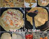A picture of step 5 of Nigerian spicy crêpes 😁.