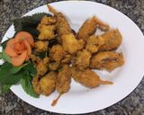 Hình bước làm 1 của món Mực trứng chiên giòn