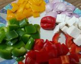 A picture of step 1 of Dry chilli paneer.