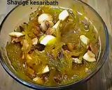 A picture of step 6 of Shavige kesaribath.
