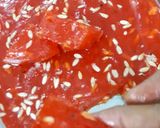 A picture of step 2 of Karachi ka halwa.