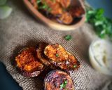 A picture of step 7 of Backed eggplant chips.