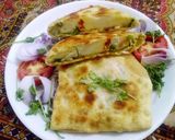 A picture of step 4 of Mughlai paratha.