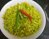 A picture of step 3 of Cabbage Sambharo.