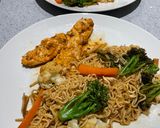 A picture of step 2 of Stir fried veg and noodles.