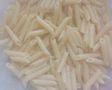 A picture of step 1 of Cold Pasta with Zucchini and Smoked Salmon.