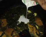 Foto langkah ke 5 dari resep Sayur Daun Singkong teri tahu telur puyuh Masak Santan.