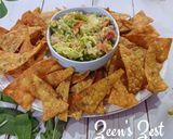 A picture of step 4 of Barley Flour and Sage Nachos with Avocado Salsa.