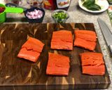 A picture of step 2 of Grilled Salmon Tacos w/ Jalapeño Pomegranate Salsa.