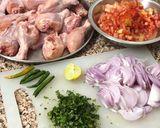 A picture of step 1 of Peshawari kadai chicken.