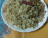 A picture of step 4 of Bhat Bhaja.