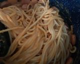 A picture of step 5 of Spaghetti with Chipotle Cream and Sausages.