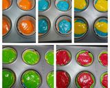 A picture of step 10 of Rainbow Marbled Muffin.