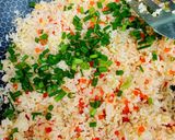Hình bước làm 2 của món Cơm rang trứng cá hồi