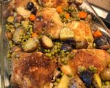 A picture of step 5 of Mare’s Chicken with Potatoes and Peas.