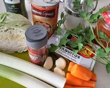 Foto del paso 1 de la receta: Champiñones con col y jamón
