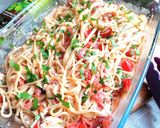 Makaron z zapiekanym serem feta i warzywami krok przepisu 1 zdjęcie
