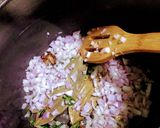 A picture of step 2 of Aalu soyabean pulav.