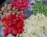 A picture of step 1 of Peas Biryani.
