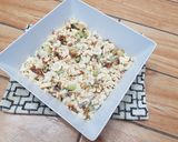 A picture of step 3 of Macaroni cream fruit chaat.