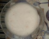 A picture of step 2 of Urad kadhi with rice.