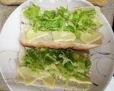 A picture of step 2 of Veg Subway sandwich.