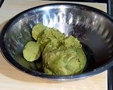 A picture of step 4 of Palak(Spinach) Masala Puri.