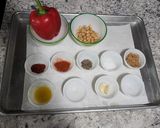 A picture of step 1 of Roasted red pepper hummus.