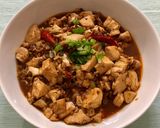 A picture of step 4 of Mapo Tofu.