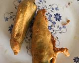 A picture of step 3 of Bharela marcha bhajiya.