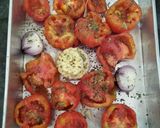 A picture of step 1 of Cheesy grilled tomato soup.