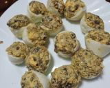 Foto del paso 4 de la receta: Huevos rellenos de verdura, ensangrentados 🕸️☠️👻