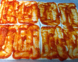 Foto del paso 3 de la receta: Mini pizzas de calabacín, jamón y queso Philadelphia