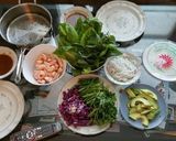A picture of step 1 of Vietnamese Summer Rolls with spicy garlic peanut sauce.