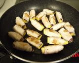 A picture of step 4 of Sweet Potato Pork Rolls.