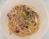 A picture of step 6 of Mushroom and Bacon Cheese Cream Pasta.