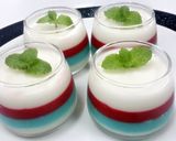 A picture of step 6 of 4th of July jelly :).