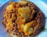 A picture of step 1 of Onion and Crayfish Flavoured Porridge Beans and Yam.