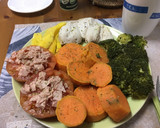 Foto del paso 1 de la receta: Pollo con brócoli, boniato, pollo y mango