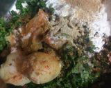 A picture of step 2 of Hara bhara (spinach) kabab.