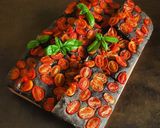 A picture of step 10 of Charcoal Focaccia with Herbes de Provence, Thyme, and Cherry Tomatoes.