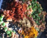 A picture of step 3 of Soya keema matar.