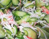 A picture of step 3 of Chinese-style Cucumber and Imitation Crab in Vinegar Sauce.